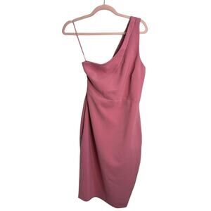 Likely One Shoulder Pink Midi Dress